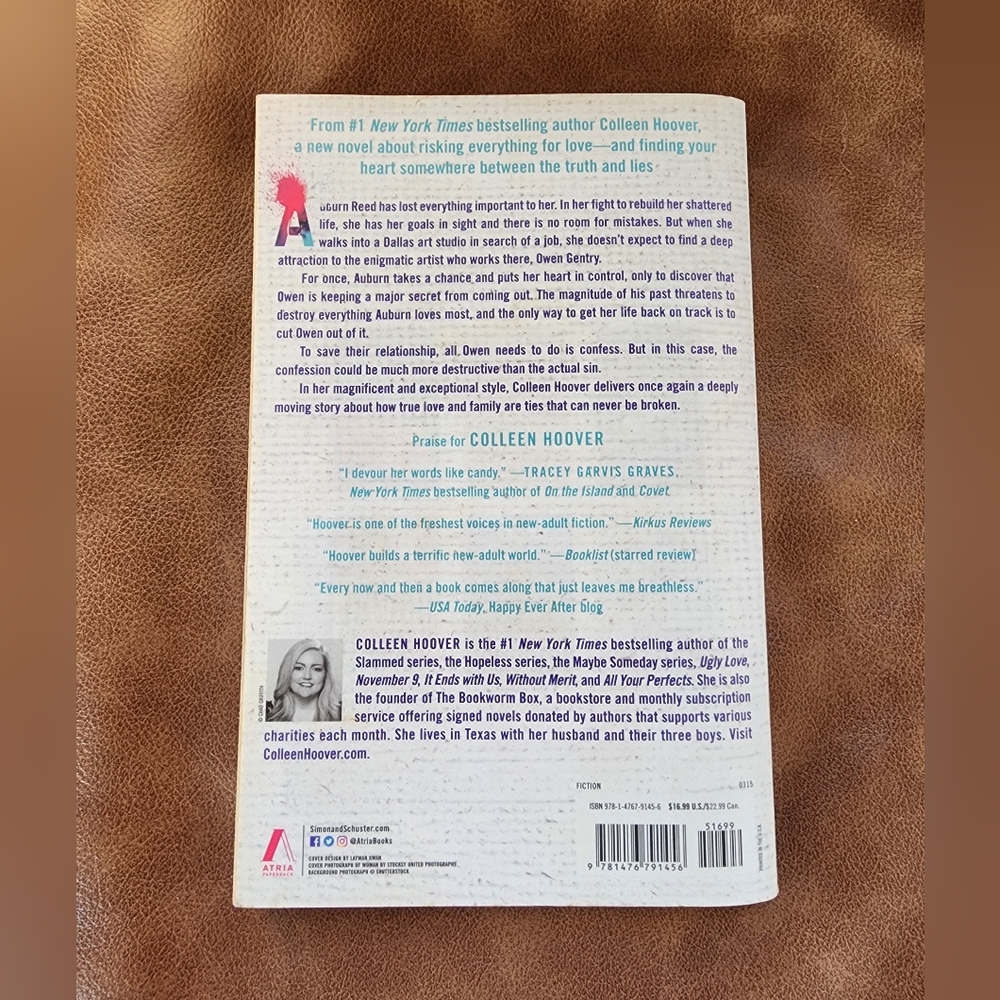 Confess by Colleen Hoover Softcover Book - Picture 2 of 3